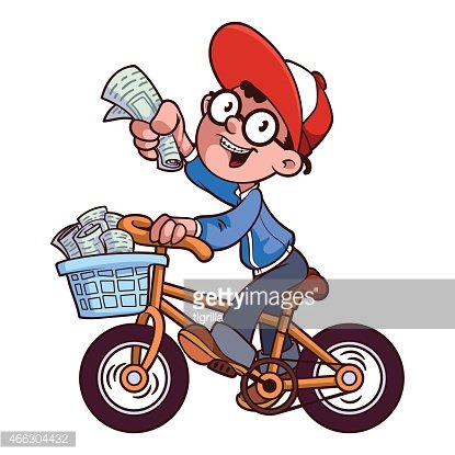 Cartoon Paper Boy By Bike Stock Clipart | Royalty-Free | FreeImages