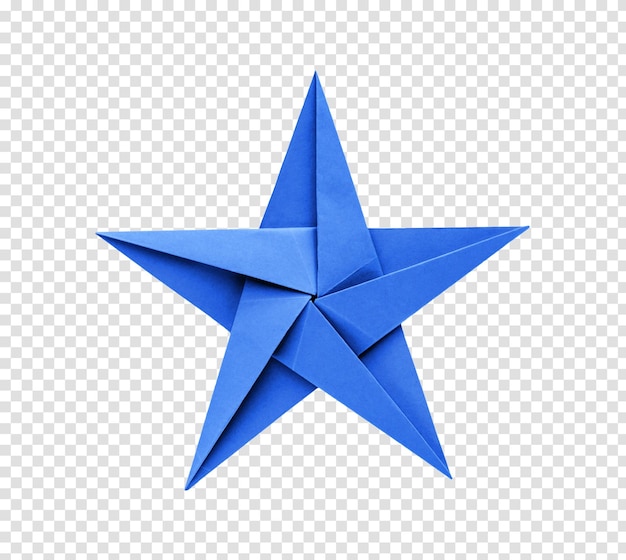Premium PSD | Blue paper star origami isolated on a white background