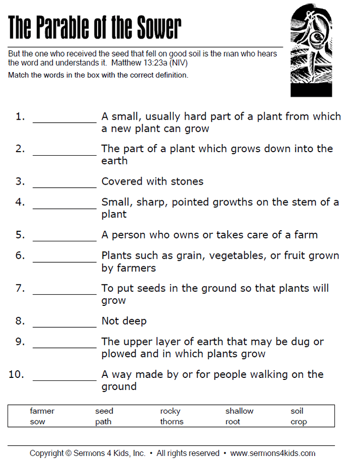 parable of the sower activities