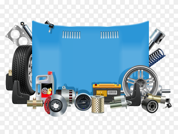Hand Drawn With Car Parts Clipart Png - SimilarPNG