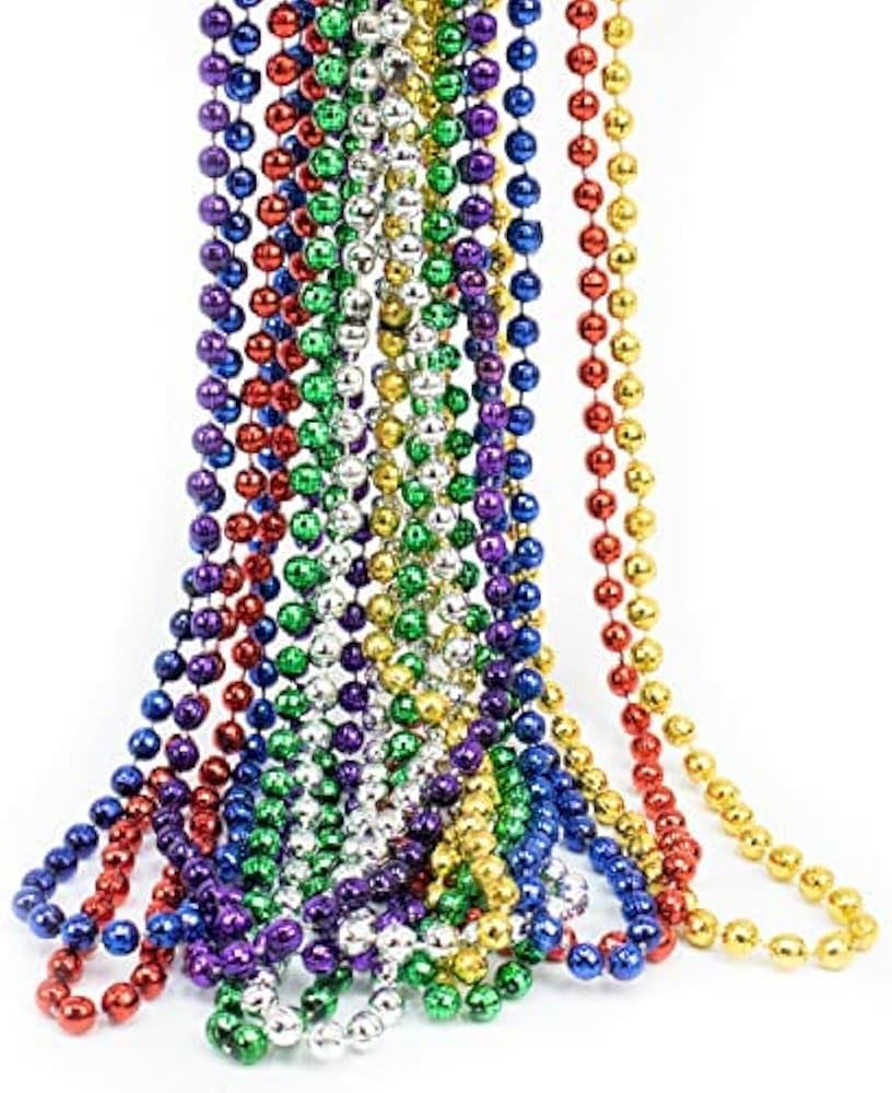 Amazon.com: GiftExpress 12 pack Mardi Gras Beads Necklace ...