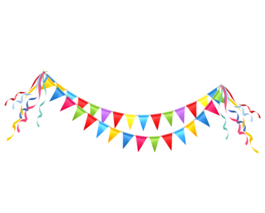 Bunting Decoration and Colorful Party Flags Free Clipart | PNG All