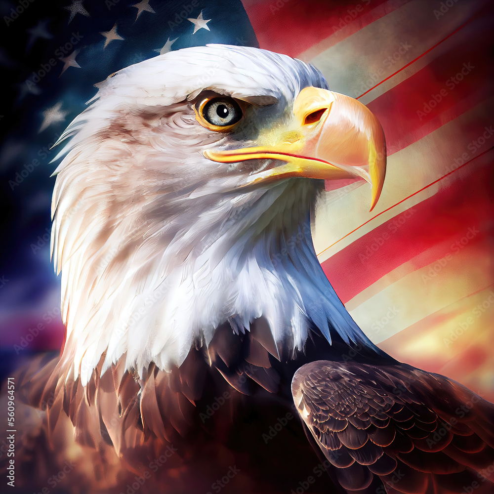 patriotic bald eagle