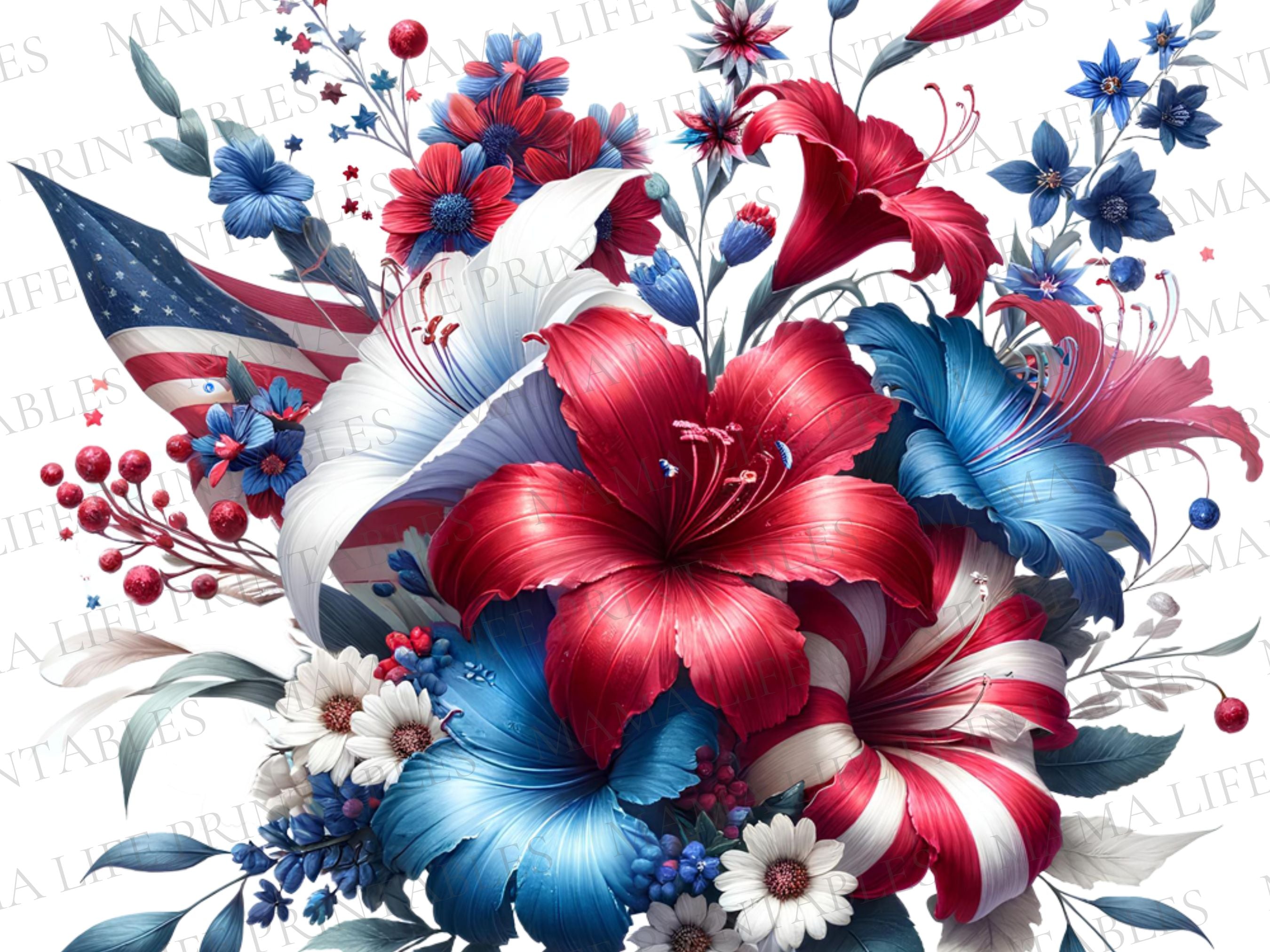 patriotic flower cliparts