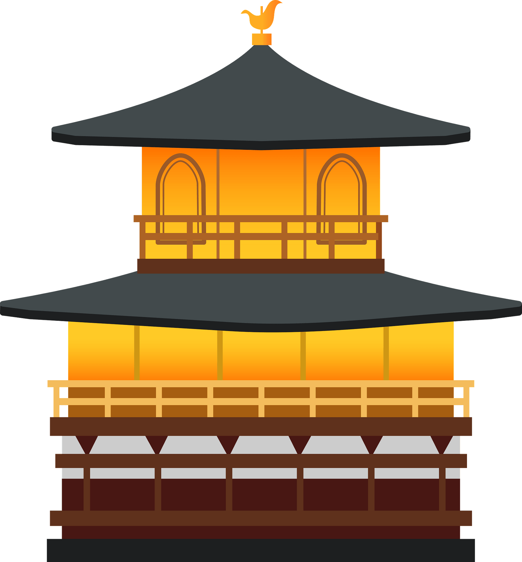 Golden Pavilion Temple - Free vector clipart images on clipart library.com