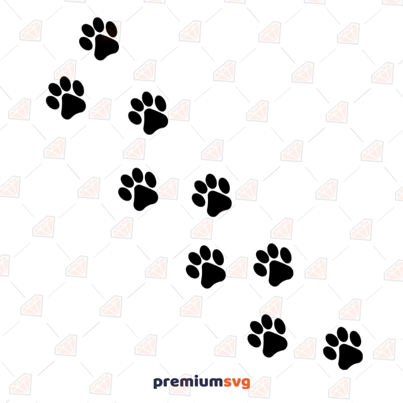 Paws Prints SVG Cut Files, Animal Tracks Clipart | PremiumSVG