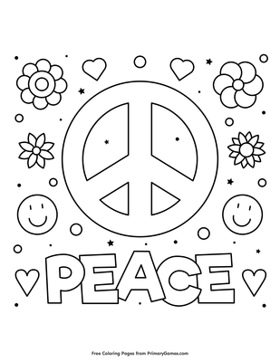 Peace Coloring Page • FREE Printable PDF from PrimaryGames