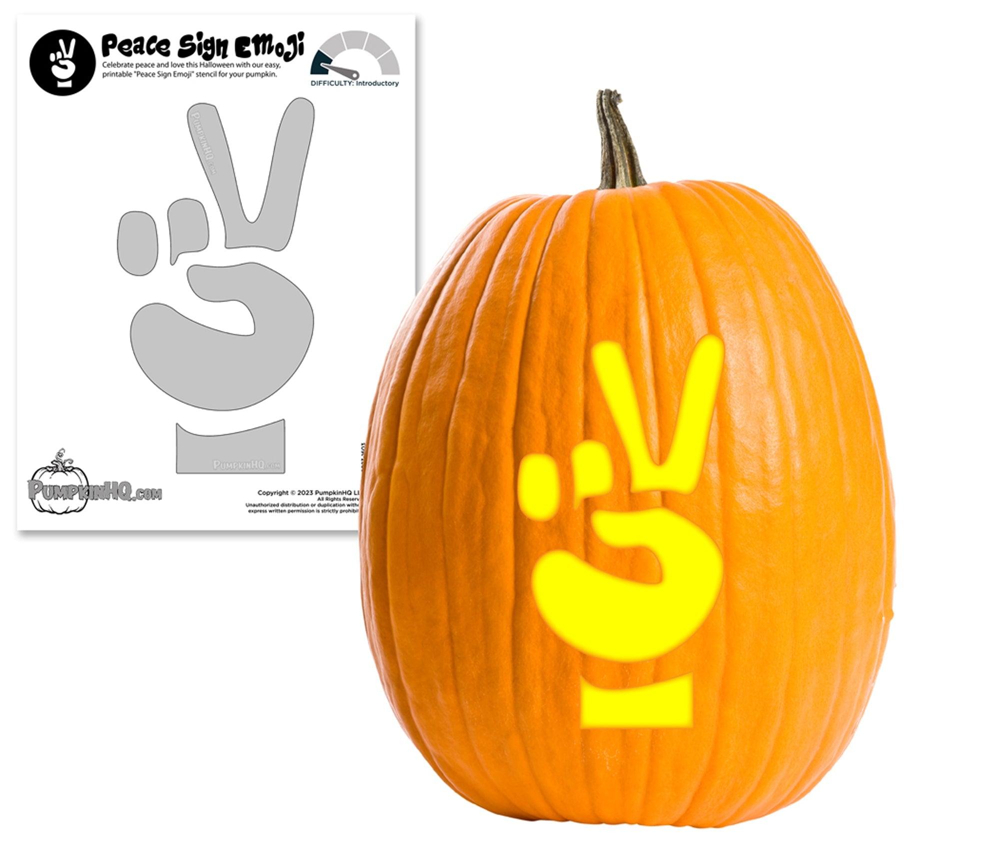 peace sign pumpkin stencil