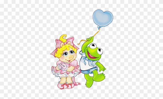 Free: Muppet Babies Group, Baby Piggy &amp;amp; Kermit Clipart - Png ...