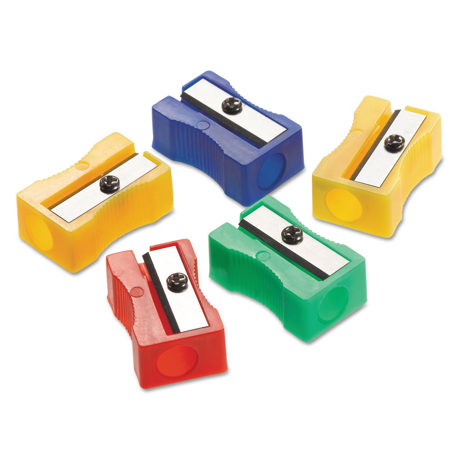 Acme United 15993 Plastic Manual Pencil Sharpener Manueller  Bleistiftspitzer, Kunststoff Metall, Gelb, Rot, Blau, Grün, 24 stück:  Amazon.de: ...