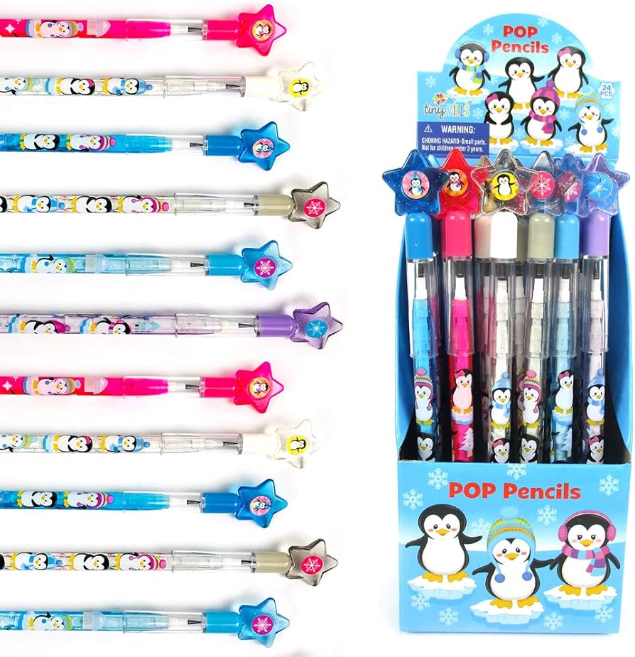 Amazon.com: TINYMILLS 24 Pcs Penguins Multi Point Stackable Push ...
