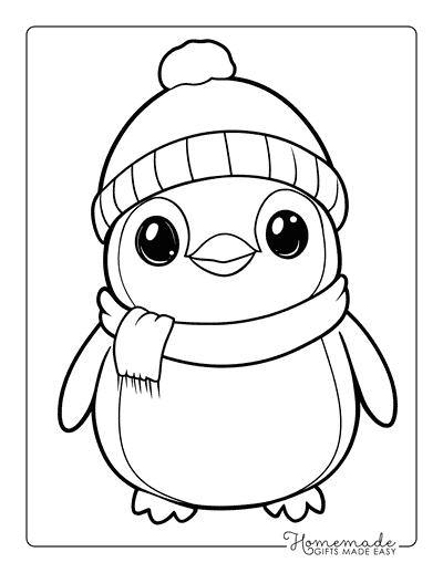 penguin printable coloring pages