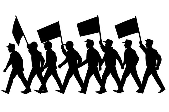 people marching cliparts