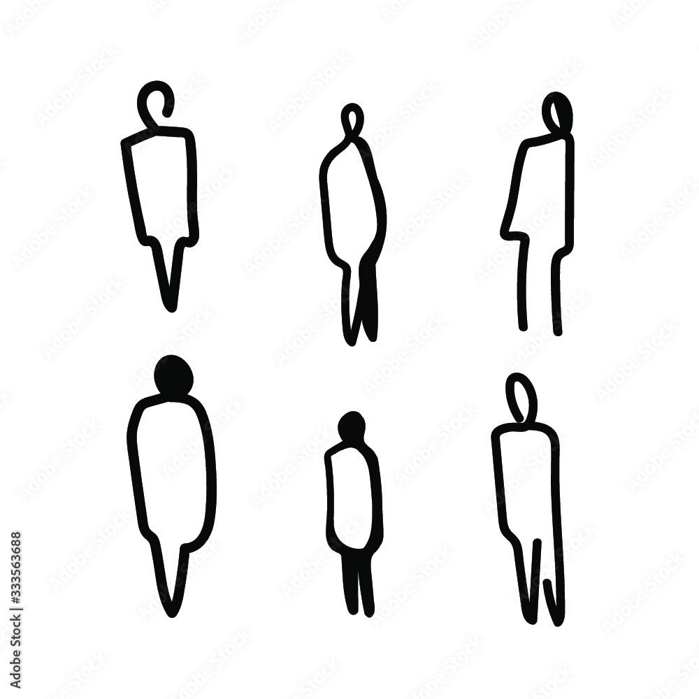 Vector illustration, Outline silhouettes of people, Contour ... #5669768