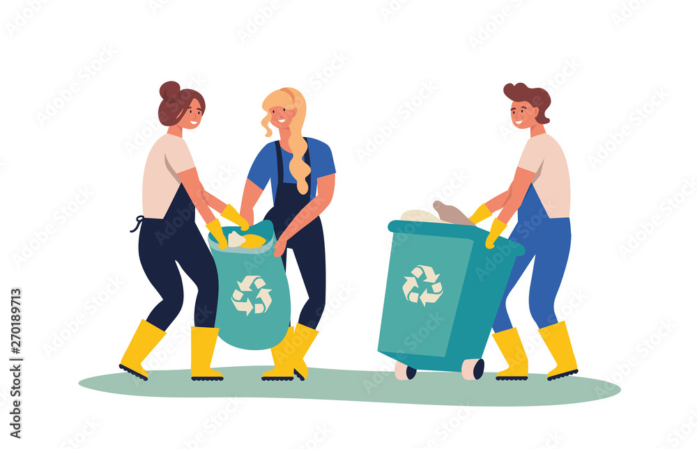people recycling pictures
