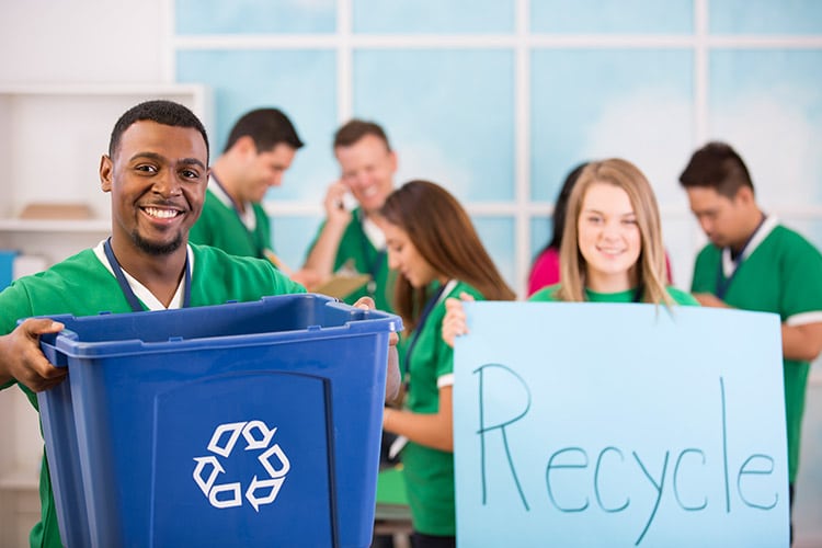 people recycling pictures
