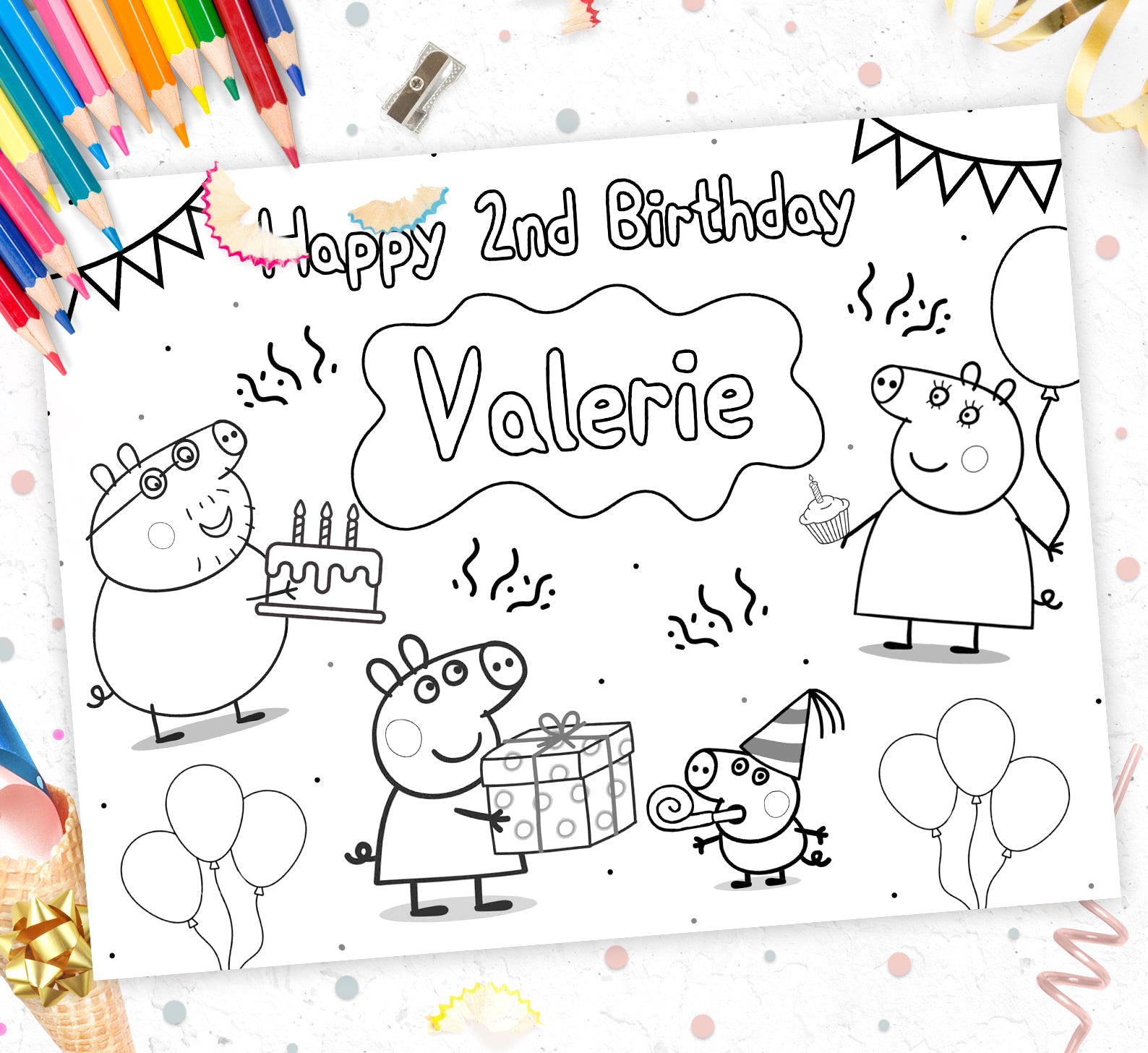 Single Peppa Pig Coloring Page