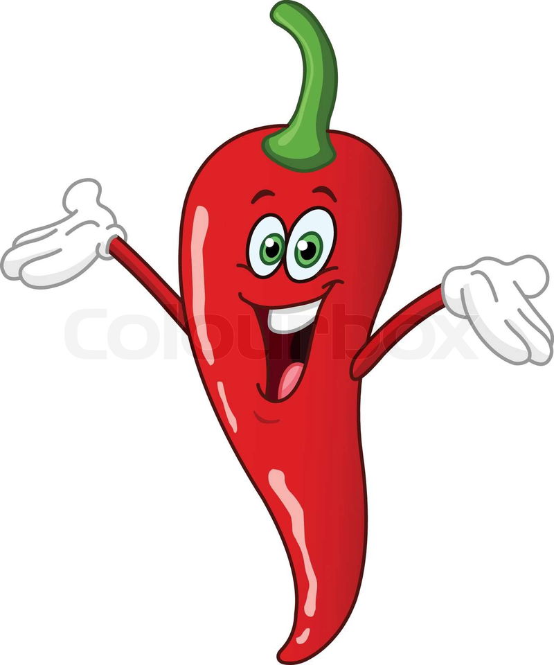 Red hot chili pepper cartoon | Colourbox