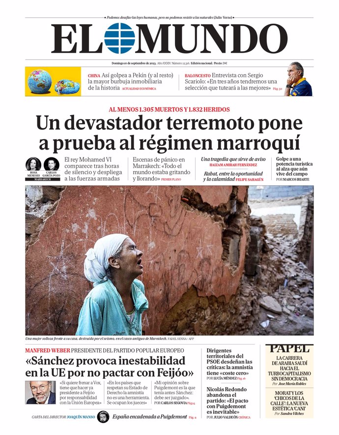 Las portadas de los periódicos del domingo 10 de septiembre
