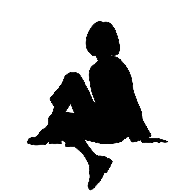 Free Vector | Flat design person sitting silhouette