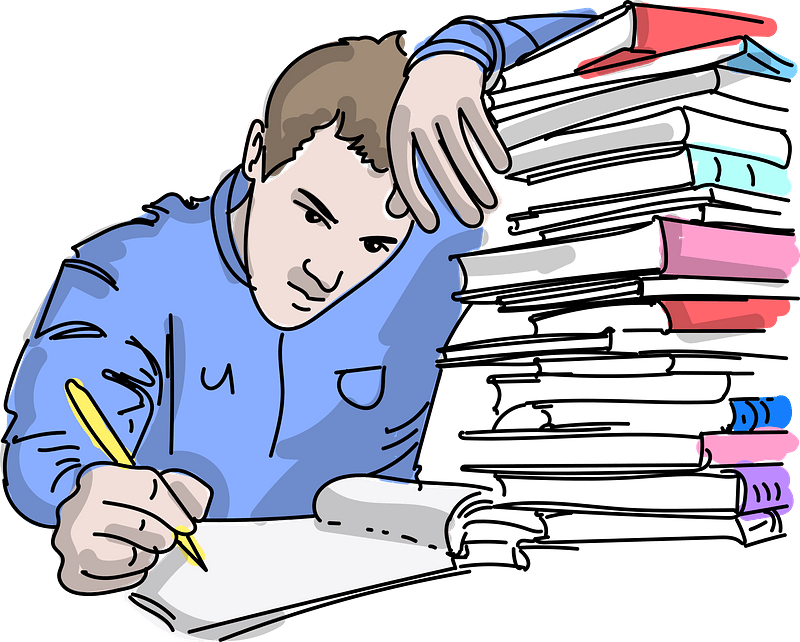 person studying cliparts