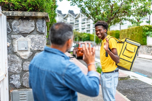 person waving goodbye