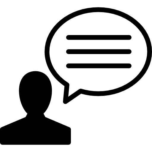 person with speech bubble