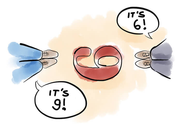 Different Perspective Clipart Set Of Four Drawings Showing ...