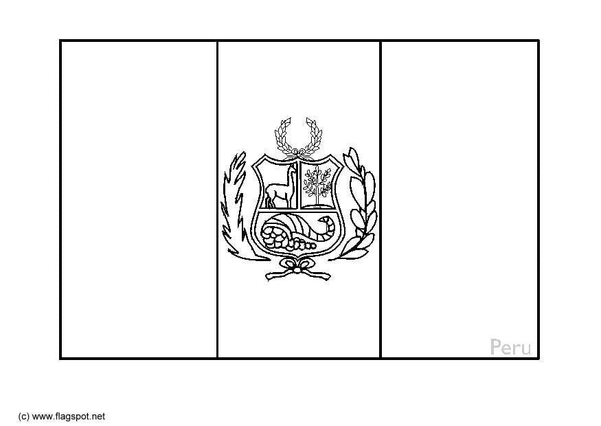 peru flag coloring page free