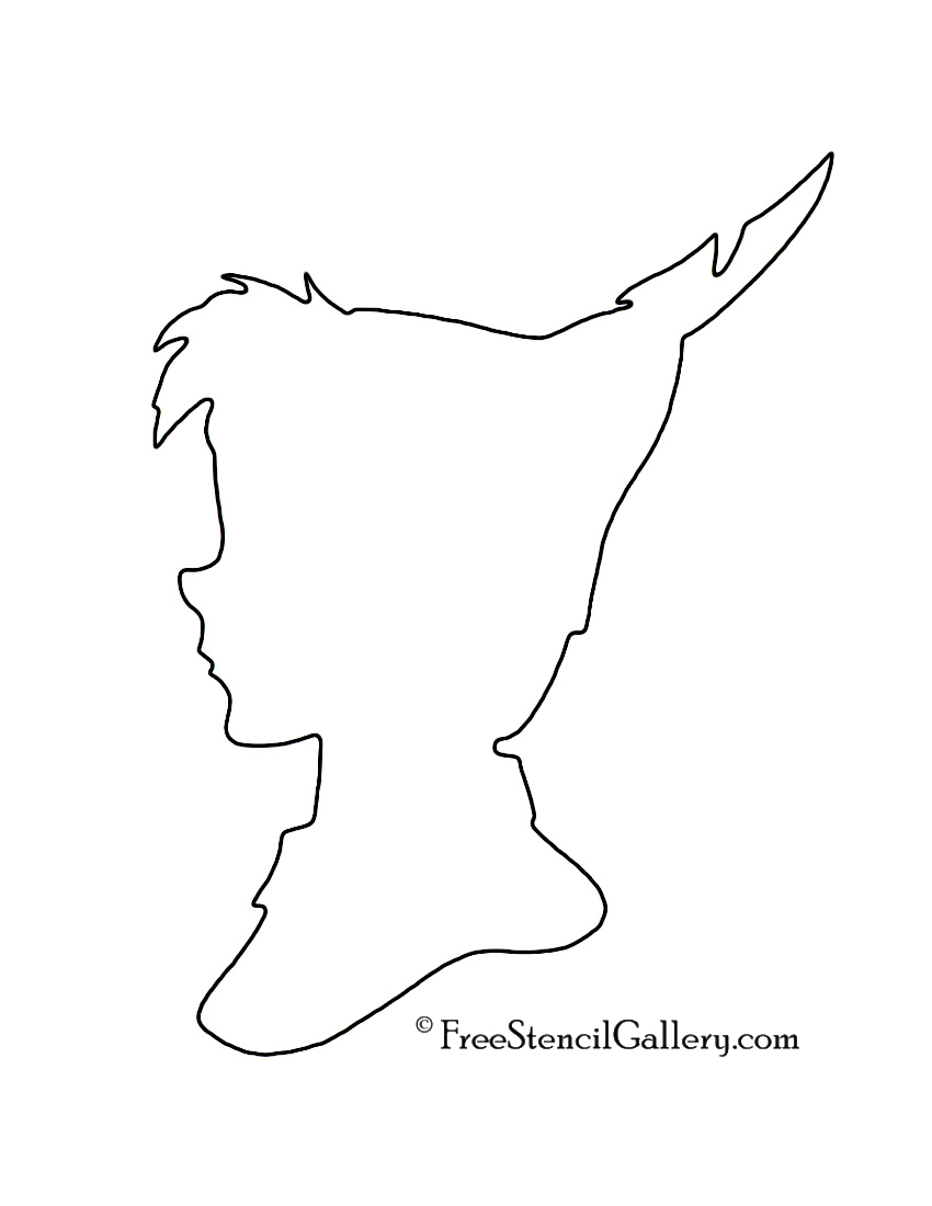 Peter Pan Silhouette 02 Stencil | Free Stencil Gallery