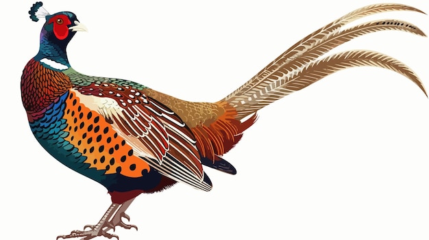 Colorful Pheasant Clipart Vector Illustration | Premium AI ...