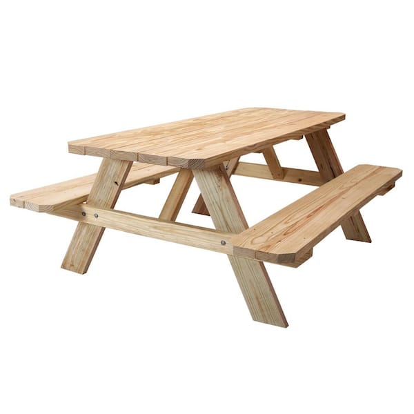 Cedar Wood 32”-Wide Classic Family Picnic Table Set