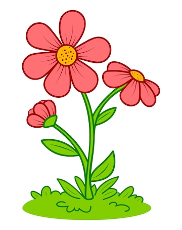 pics of cartoon flowers