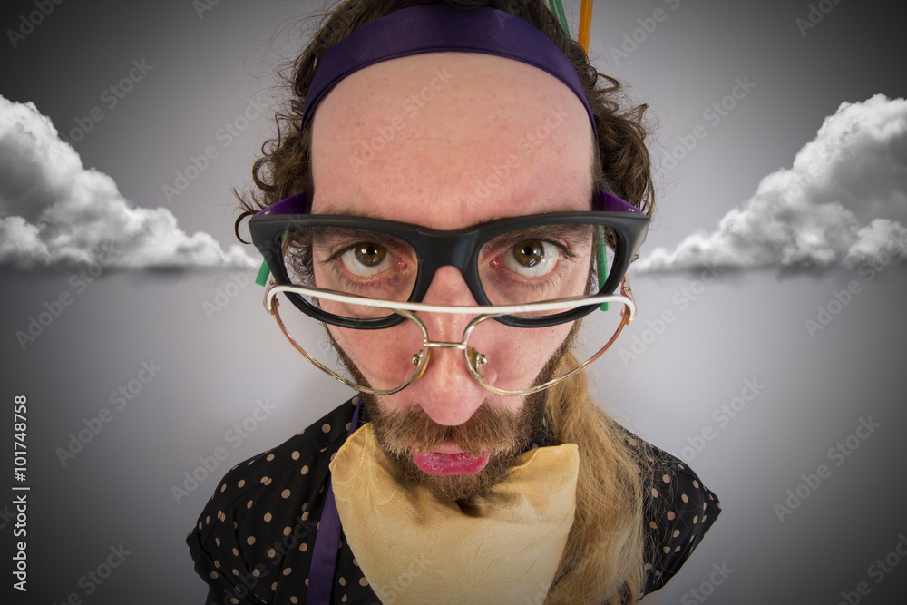 Mad crazy man patient wearing straitjacket laughing terrifying ...