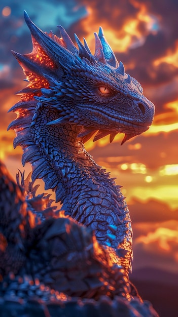 Fantastic detailed dragon | AI-generated image