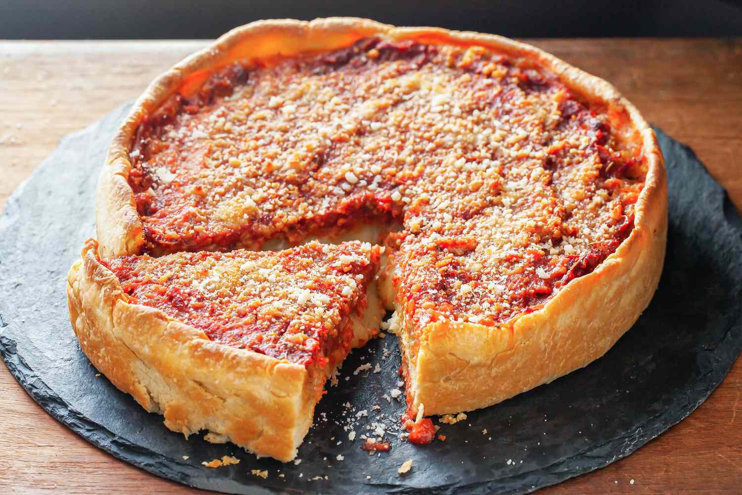 Chicago-Style Deep Dish Pizza with Italian Sausage