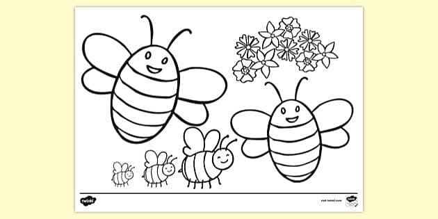 pictures of bees to color