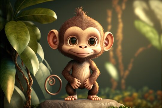 pictures of cartoon baby monkeys