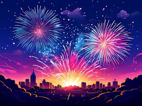 pictures of cartoon fireworks