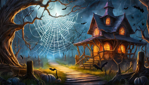 pictures of cartoon haunted houses