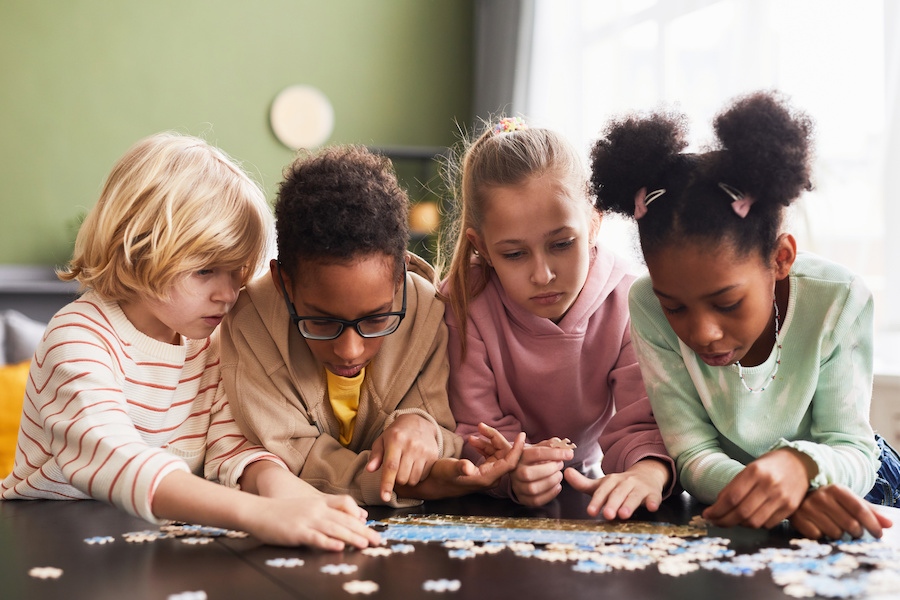 pictures of children working together