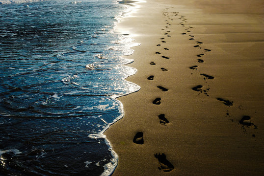 Footprints On The Sand-Bilder: Stock-Fotos &amp; -Videos. | Adobe Stock