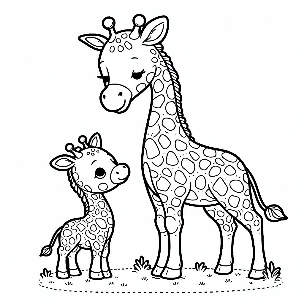 pictures of giraffes to color