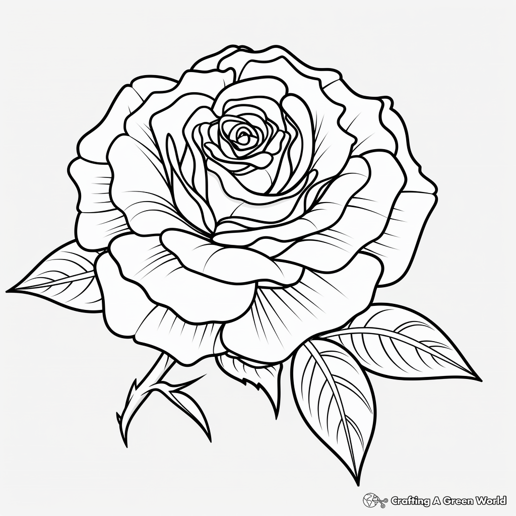 pictures of roses to color