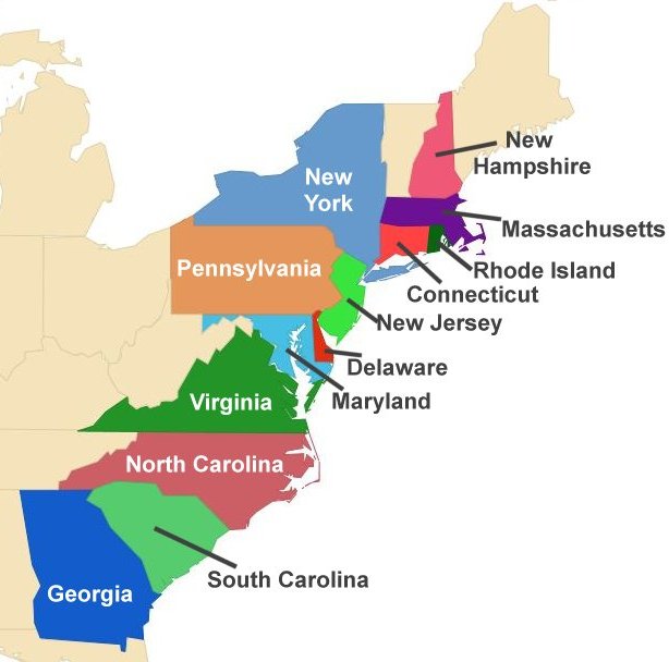pictures of the thirteen colonies