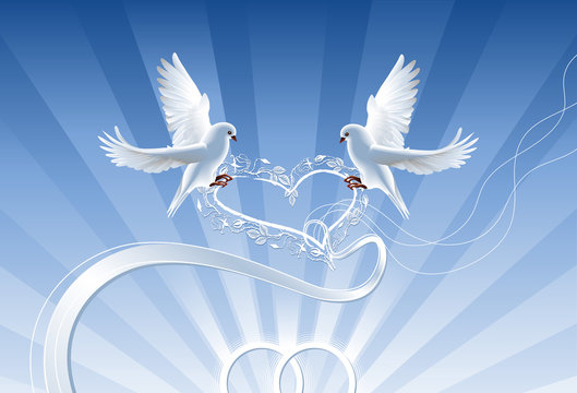 pictures of wedding bells and doves