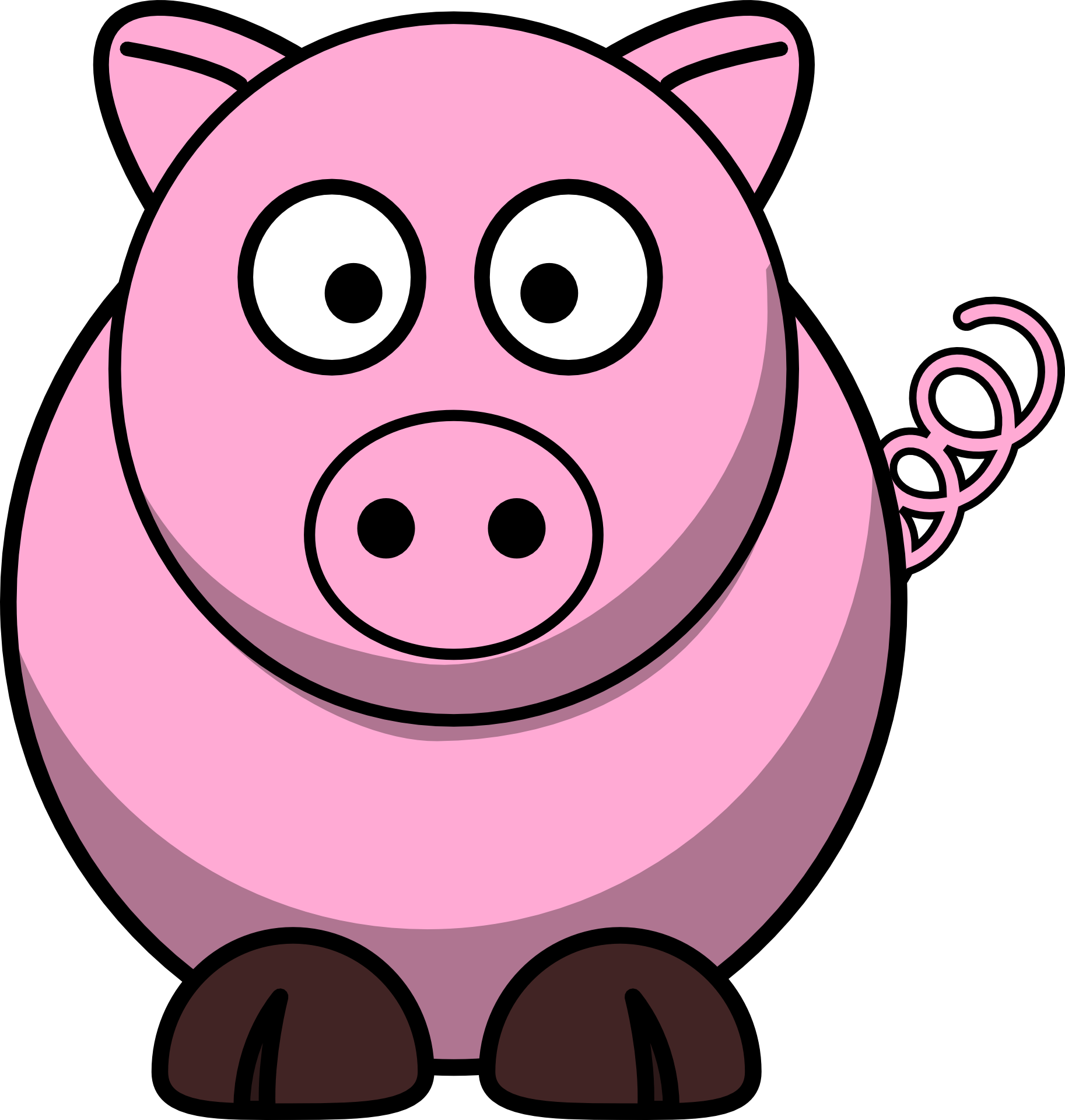 Pink cartoon pig - Free vector clipart images on clipart library.com