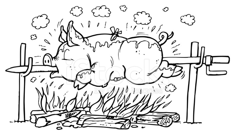 pig roast clipart