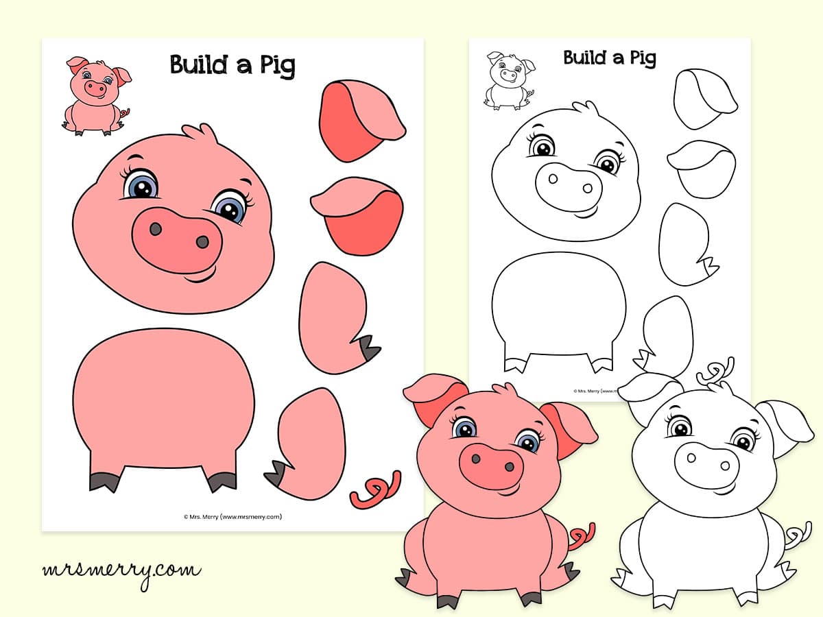 Free Build a Pig Template Printable | Mrs. Merry