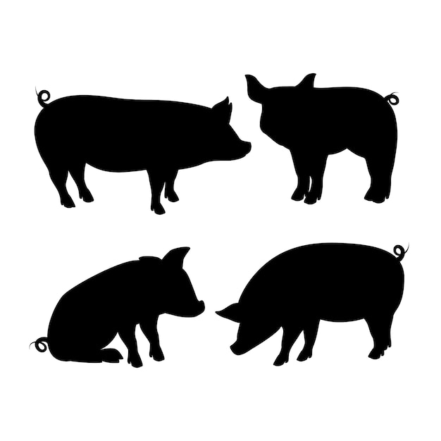 Pig Silhouette Dxf Vectors &amp; Illustrations for Free Download | clipart library
